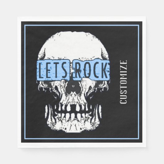 Serviette En Papier Rock Skull (Devant)