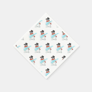 Serviette En Papier Rock Snowman - Dessin - Choisissez / ajoutez votre