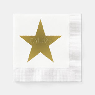 Serviette En Papier Rock Star Anniversaire de fête Napkins Blue Gold