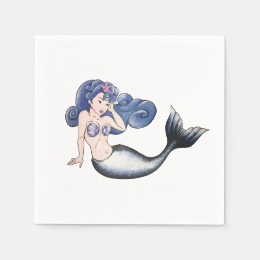 Serviette En Papier Rockabilly Mermaid (Devant)
