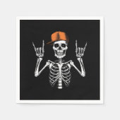 Serviette En Papier Rocker Skeleton Casquette Skin Cool Halloween Punk (Devant)