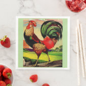 Serviette En Papier Rocky the Handsome Rooster (En situation)