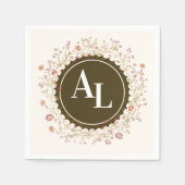 Serviette En Papier Rococo Floral Antique Frame Mariage (Devant)