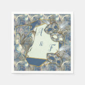 Serviette En Papier Rococo Rich avec Gold Relief & Masques (Devant)