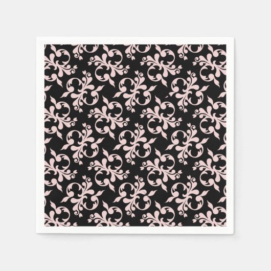 Serviette En Papier Rococo rose ornement Motif serviettes (Devant)