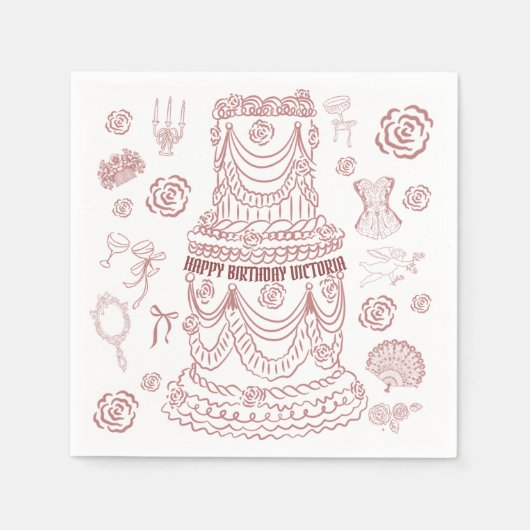 Serviette En Papier Rococo Soft Renaissance Coquette Party (Devant)