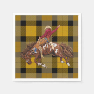 Serviette En Papier Rodeo Cowboy sur Bucking Bronco