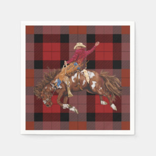 Serviette En Papier Rodeo Cowboy sur Bucking Bronco