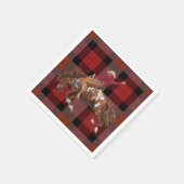 Serviette En Papier Rodeo Cowboy sur Bucking Bronco (Coin)