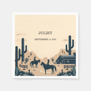 Serviette En Papier Rodéo Rétro Cheval Rustique Mariage Occidental Sho