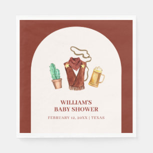 Serviette En Papier Rodéo Rustique Cowboy Cactus Baby shower d'arc de