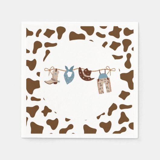 Serviette En Papier Rodeo Western Cowboy Baby shower (Devant)