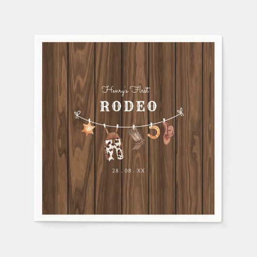 Serviette En Papier Rodeo Wild West rustique western cowboy anniversai (Devant)