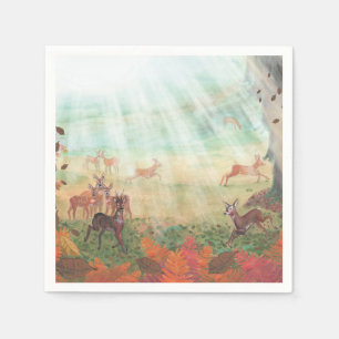 Serviette En Papier Roe Deer Capreolus capreolus dans la lumière du so