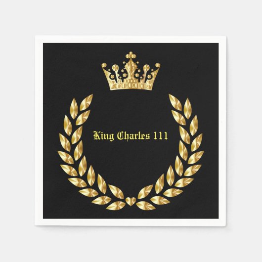 Serviette En Papier Roi Charles 111 Couronne royale (Devant)