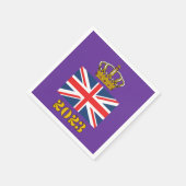 Serviette En Papier Roi Charles III Coronation 2023 Royaume-Uni Couron (Coin)
