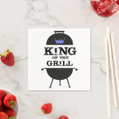 Serviette En Papier Roi Du Grill, Couronne Bleue Noire (En situation)