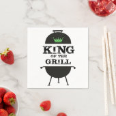 Serviette En Papier Roi Du Grill, Couronne Verte Noire (En situation)
