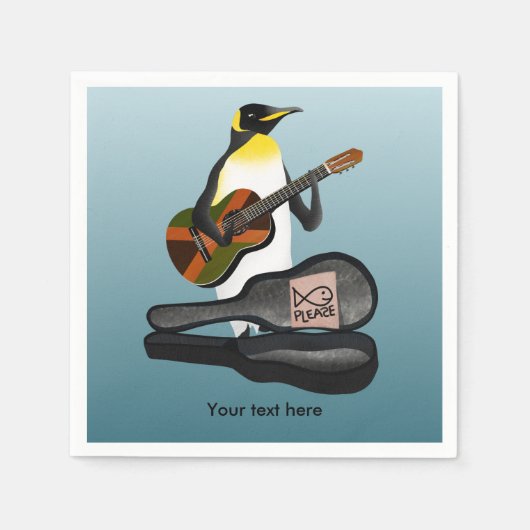 Serviette En Papier Roi pingouin busking (Devant)