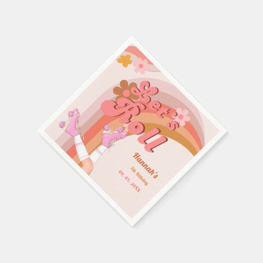 Serviette En Papier Roll Retro Super Roller Skate Anniversaire Partie (Coin)