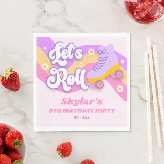 Serviette En Papier Roll Roller Patinage Patinage Anniversaire (En situation)