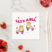 Serviette En Papier Roll Roller Skate Retro Amateurs de patinage (En situation)