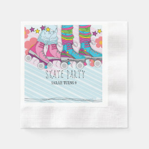 Serviette En Papier Roller à la mode Filles de patinage Rainbow Annive