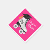 Serviette En Papier Roller Skate Graduation Party patinoire rose (Coin)