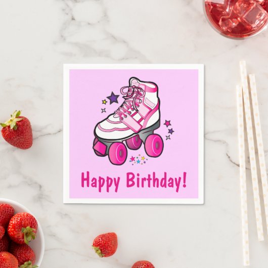 Serviette En Papier Roller Skate Joyeux Anniversaire (En situation)