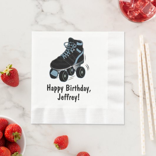 Serviette En Papier Roller Skate Joyeux Anniversaire Nom Personnalisab (En situation)
