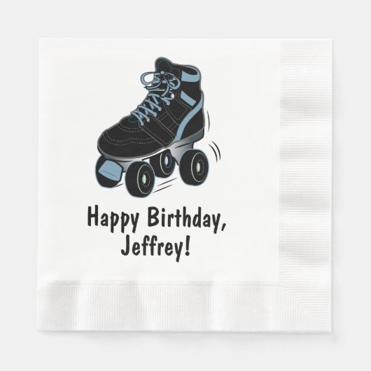Serviette En Papier Roller Skate Joyeux Anniversaire Nom Personnalisab (Devant)