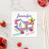 Serviette En Papier Roller Skate Party des années 80 Anniversaire (En situation)