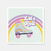 Serviette En Papier Roller skate Retro Rainbow Anniversaire (Devant)