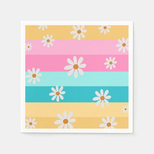 Serviette En Papier Roller skate Retro Rainbow fête d'anniversaire (Devant)