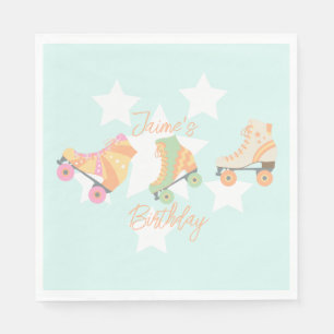 Serviette En Papier Rollerskate Anniversaire Pastel Stars