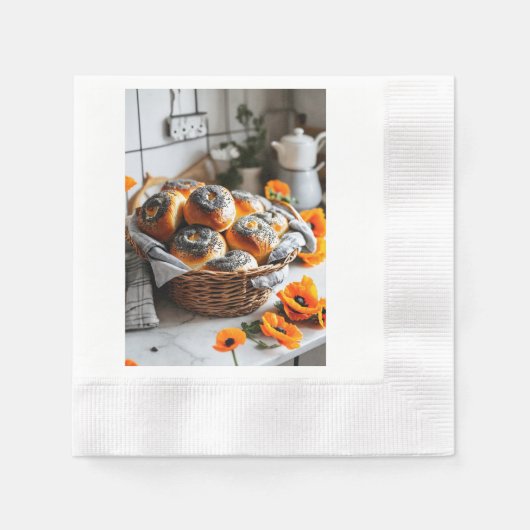 Serviette En Papier "Rolls de graines de pavot délicieusement parfumée (Devant)