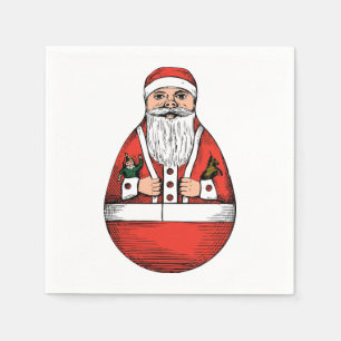 Serviette En Papier Rolly Polly Père Noël Toy Livre blanc Napkin