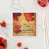 Serviette En Papier Romains 15:13 Le Dieu de l'Espoir Feuilles d'autom (En situation)