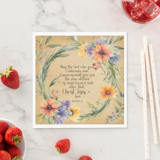 Serviette En Papier Romains 15:5 Bible Verse Papier serviettes (En situation)