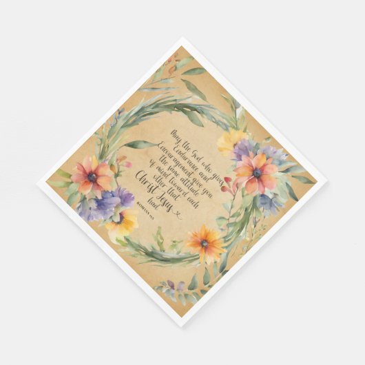 Serviette En Papier Romains 15:5 Bible Verse Papier serviettes (Coin)
