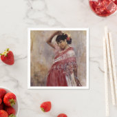 Serviette En Papier Romani Gypsy Woman Dancing (par Albert Edelfeel) (En situation)