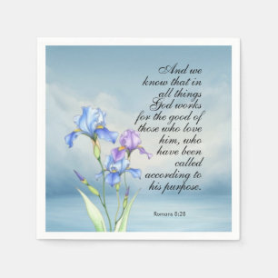 Serviette En Papier Romans 8:28 Aquarelle Iris