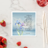 Serviette En Papier Romans 8:28 Iris Aquarelle (En situation)