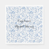 Serviette En Papier Romantic Blue White Floral Bridal Shower (Devant)