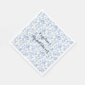 Serviette En Papier Romantic Blue White Floral Bridal Shower (Coin)
