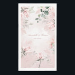 Serviette En Papier Romantic Blush Pink Secret Garden Roses Mariage<br><div class="desc">Une élégante serviette d'hôtel en papier long mariage couleur rose vif pour égayer le faire-part de mariage du même nom. Un arrière - plan de lavabo rose aquarelle avec un imaginaire de roses de Jardins Secrets et d'eucalyptus avec vos noms et la date de mariage centré.</div>
