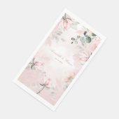 Serviette En Papier Romantic Blush Pink Secret Garden Roses Mariage (Coin)