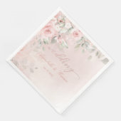 Serviette En Papier Romantic Blush Pink Secret Garden Roses Mariage (Coin)