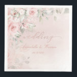 Serviette En Papier Romantic Blush Pink Secret Garden Roses Mariage<br><div class="desc">Un élégant et sophistiqué mariage rose pâle dîner serviette en papier avec une aquarelle peinte rose roses de jardin secret avec la verdure d'eucalyptus argent formant un jardin rose verdoyant.</div>