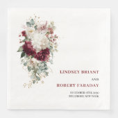 Serviette En Papier Romantic Boho Blush Gold Rose Wedding Paper Napkin (Devant)